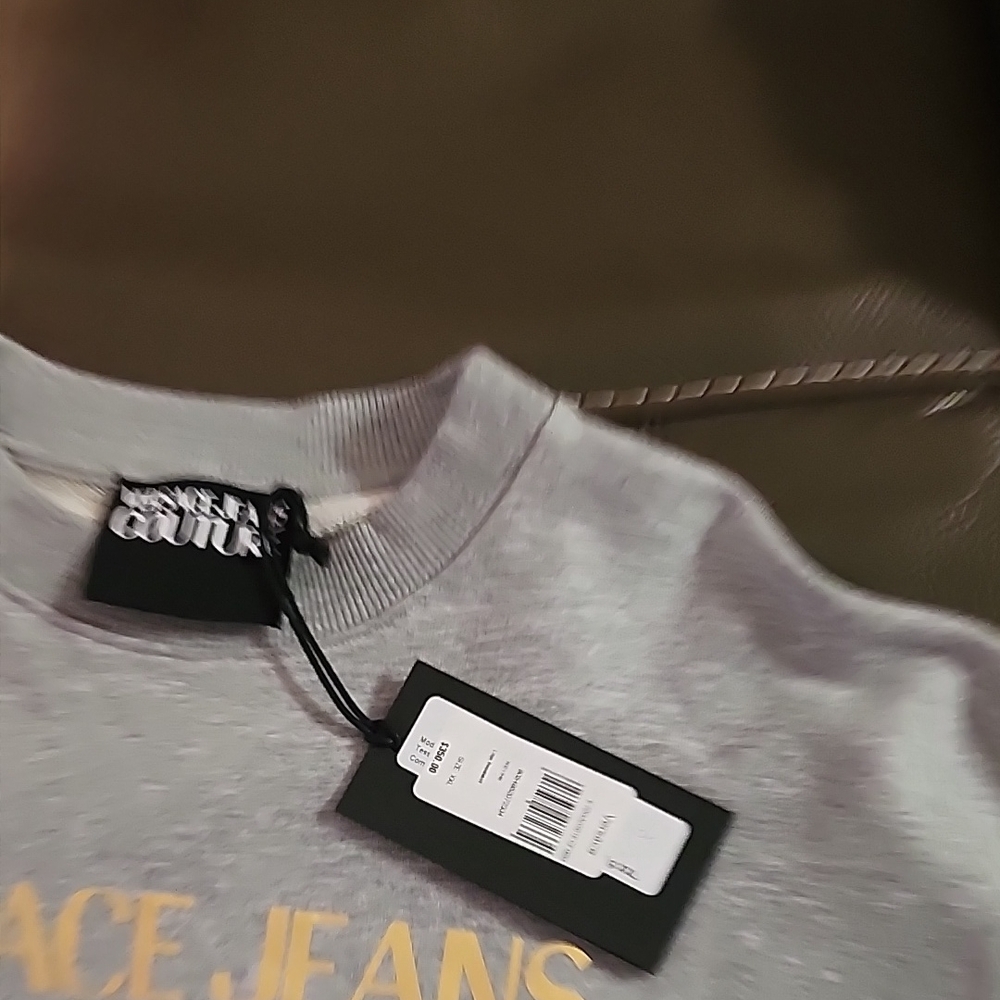 Versace Jeans Collection Gray Top with Gold Accents